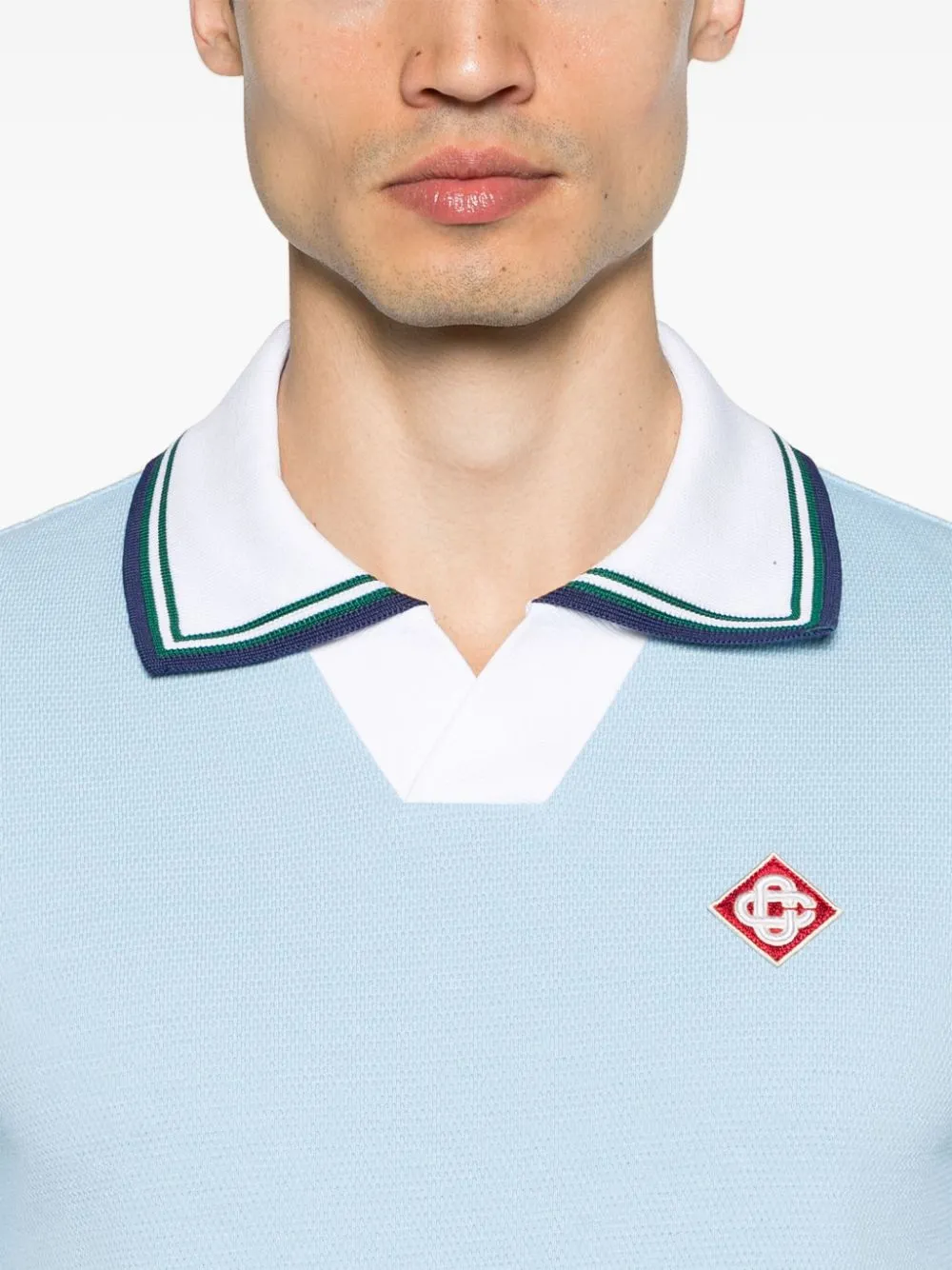 logo-patch piqué polo shirt