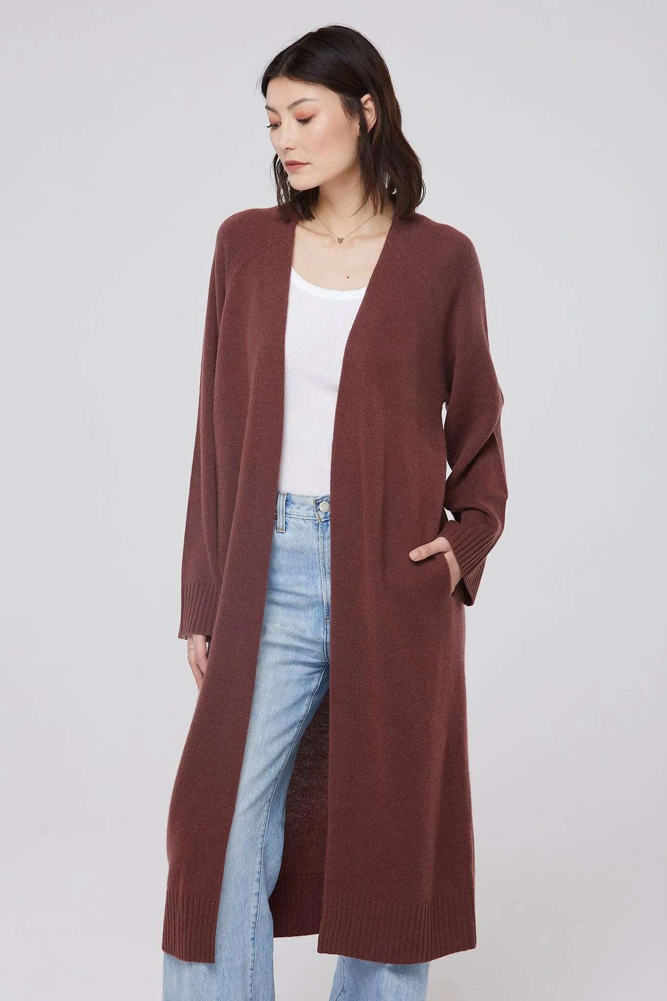 MAKENA LONGLINE CASHMERE CARDIGAN