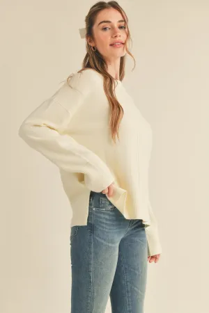 Mariah Basic Crew Neck Sweater - Cream