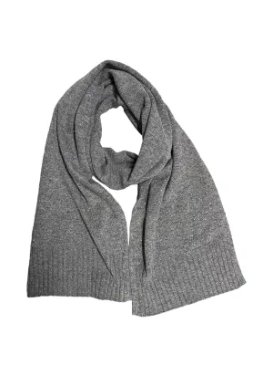 Medium Gray Melange Wool Cashmere Stone Detailed Scarf 30x190 cm