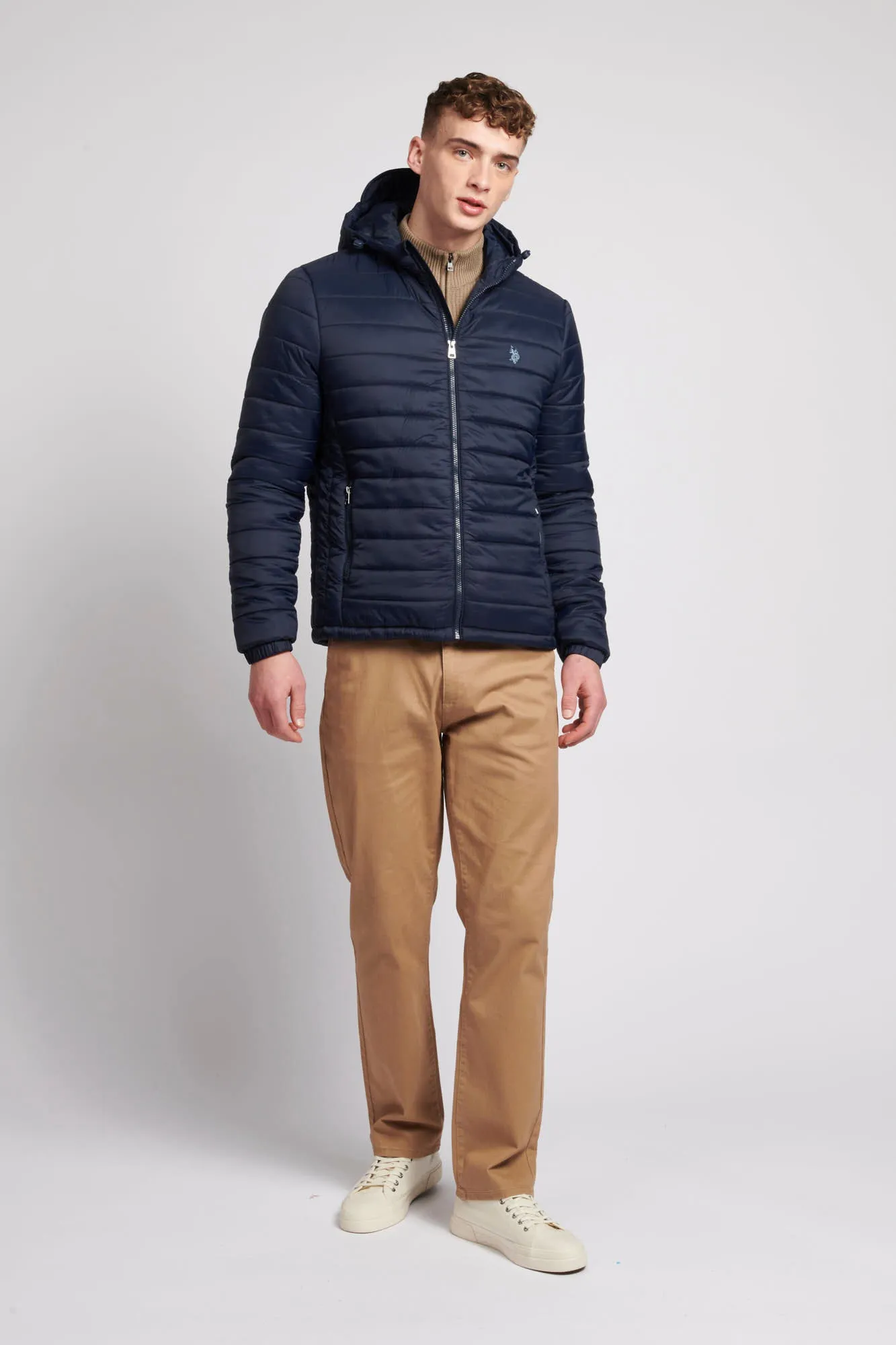 Mens Lightweight Puffer Jacket in Navy Blue