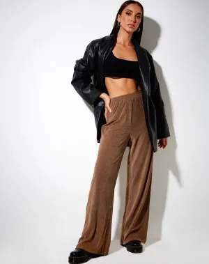 Obeli Trouser in Velvet Rib Tan Brown