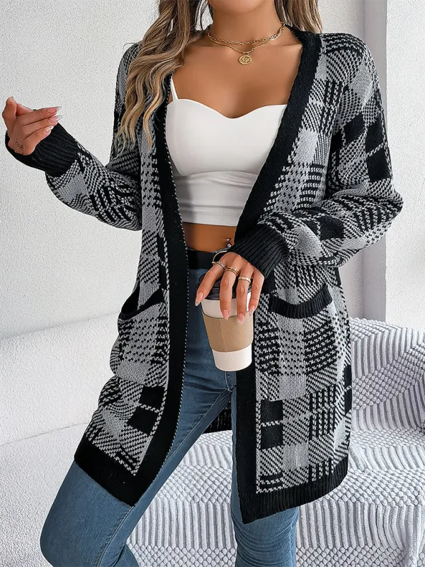 Open Front Plaid Cardigans – Classy & Casual