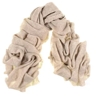 Oversized Honey Beige Cashmere Knit Scarf