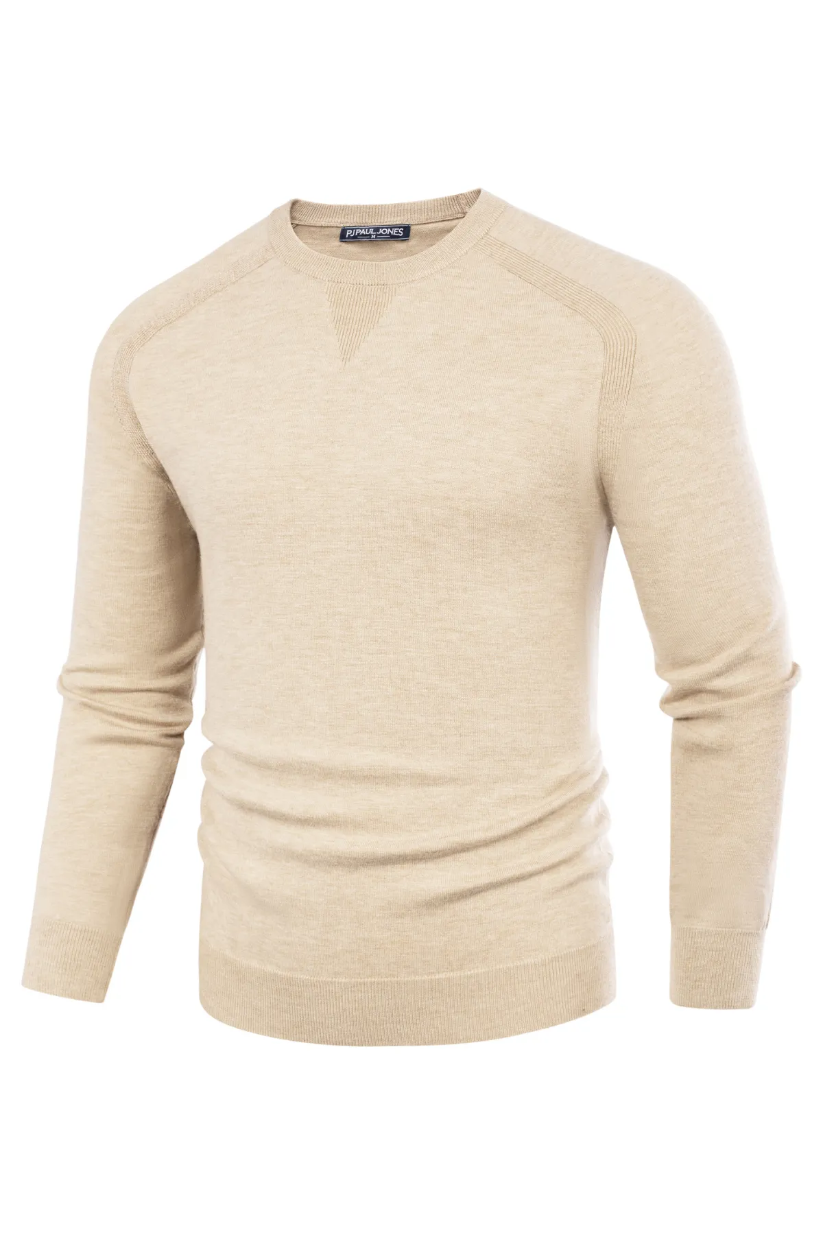 PJ Men's Crewveck Sweaters Casual Crew Neck Sweatshirt Wool Blend Knit Pullovers