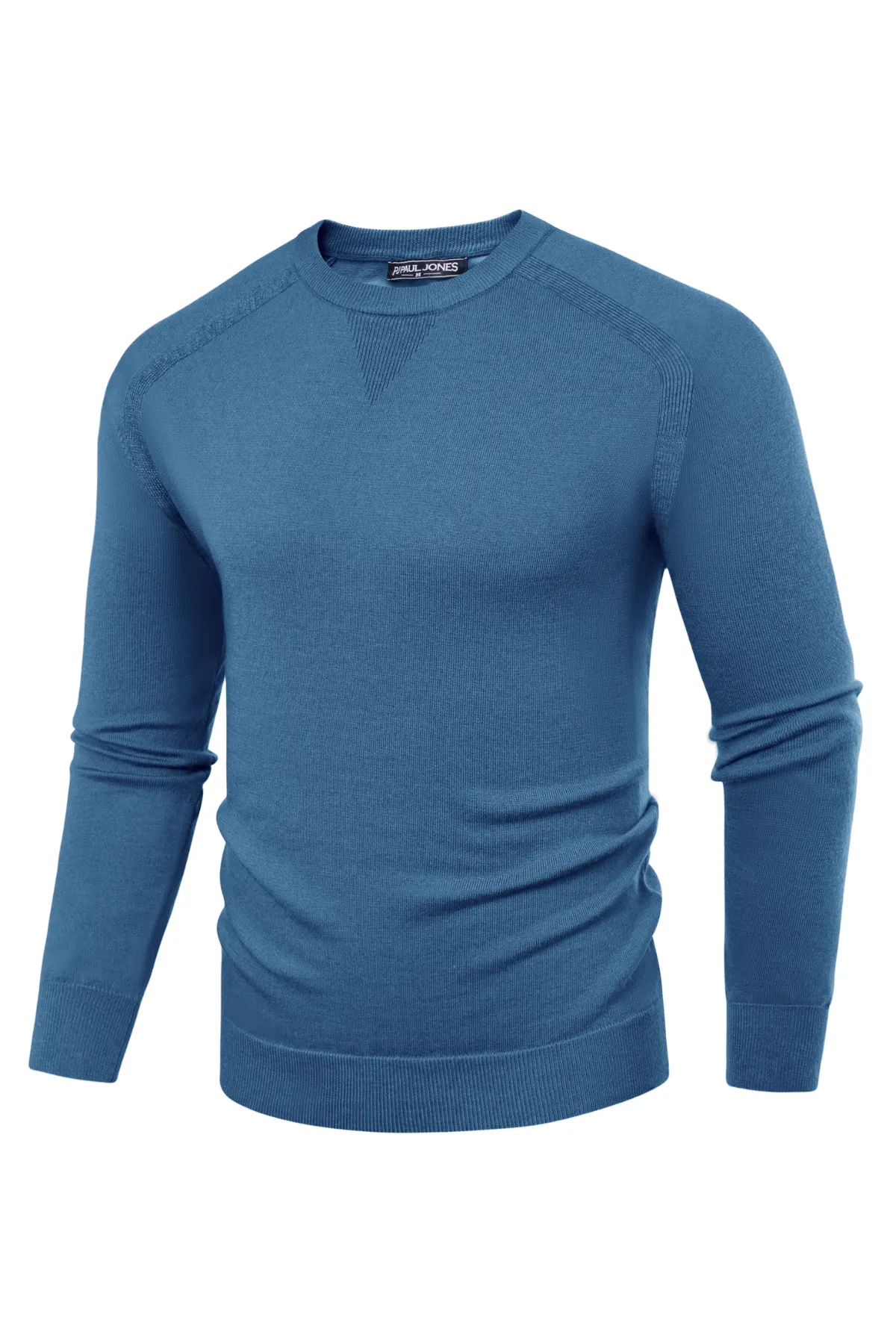 PJ Men's Crewveck Sweaters Casual Crew Neck Sweatshirt Wool Blend Knit Pullovers