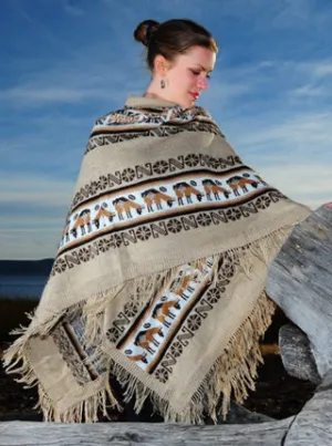 Premium Andean Alpaca Ruana Open Poncho