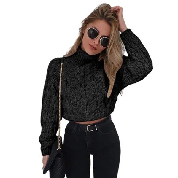 Retro Knitted Turtleneck Pullover