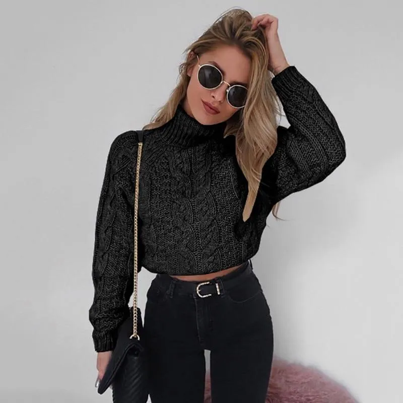 Retro Knitted Turtleneck Pullover