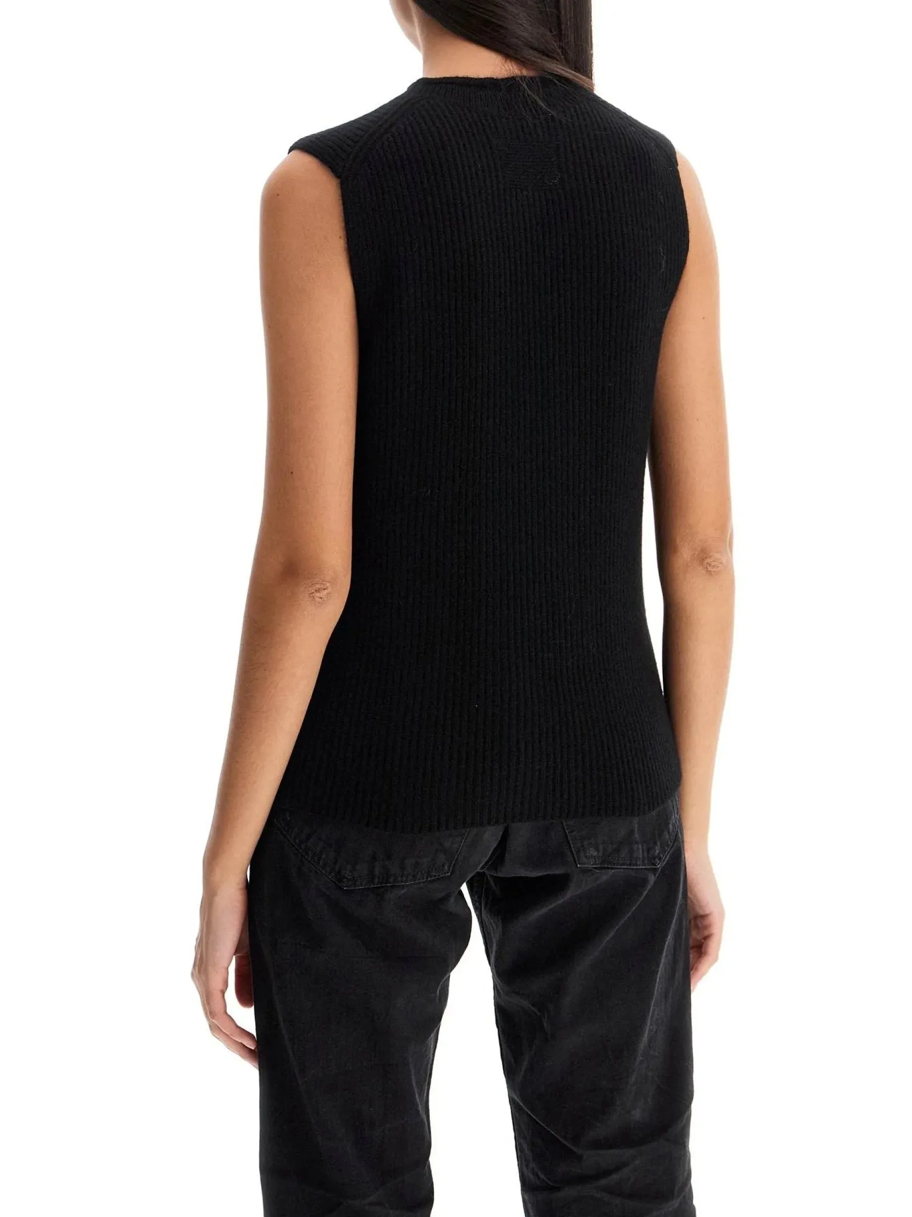 Ribbed Cashmere Sleeveless Top