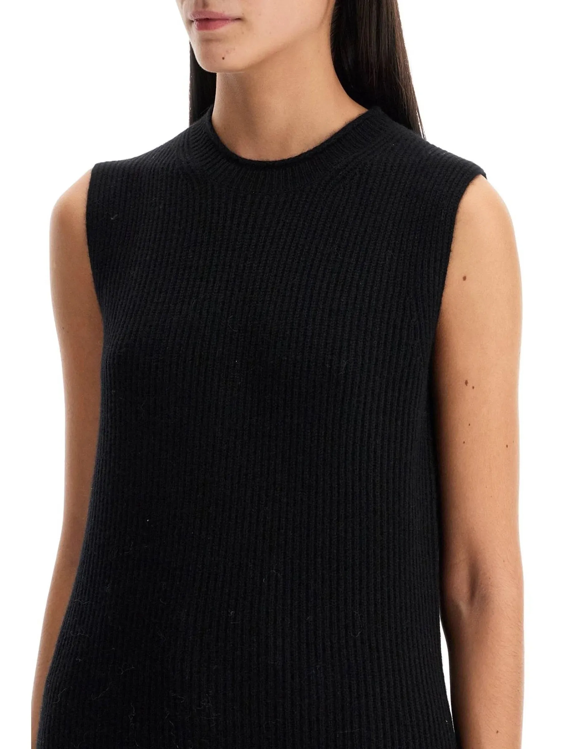 Ribbed Cashmere Sleeveless Top