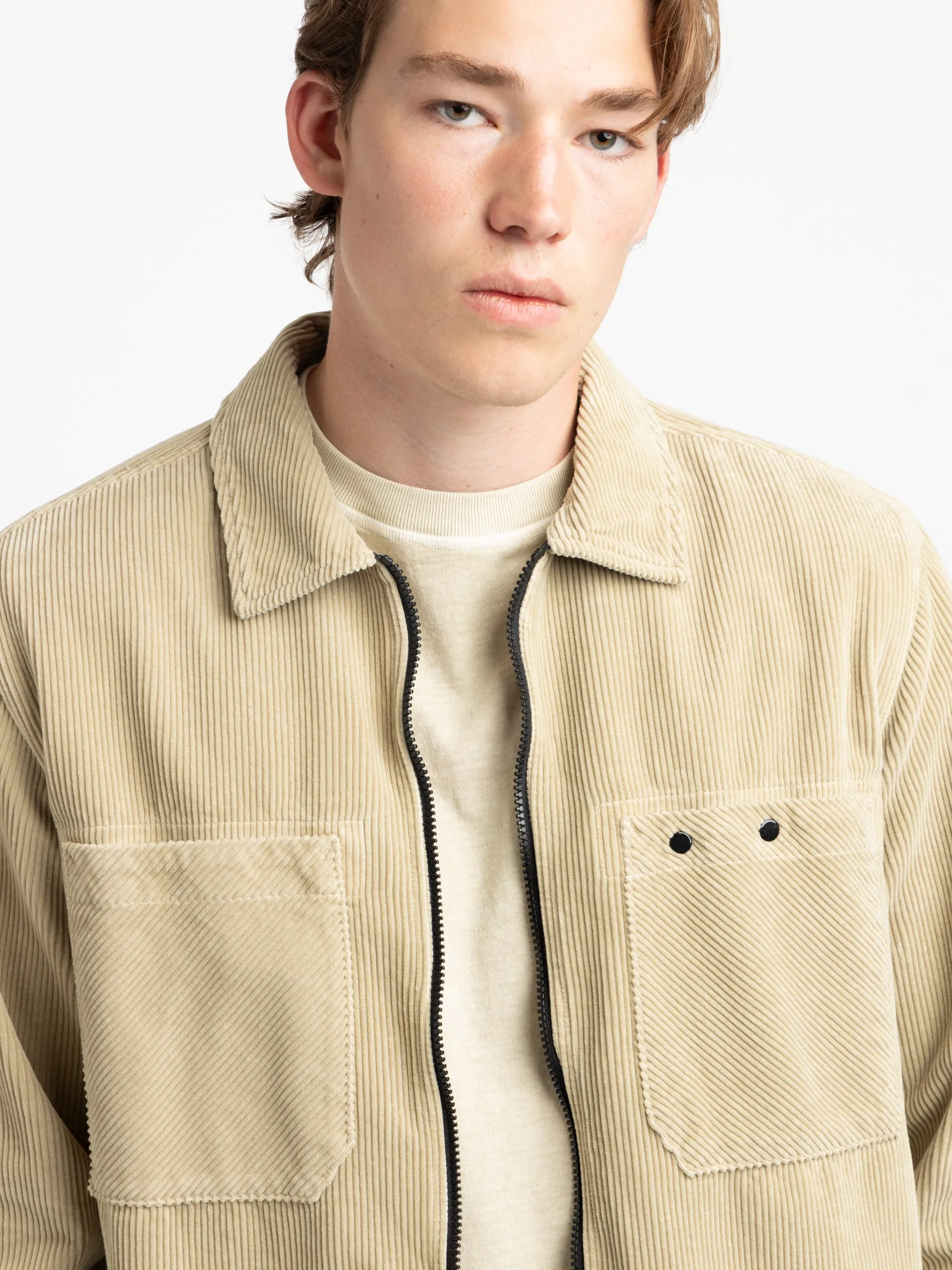 Sand Full Zip Corduroy Jacket