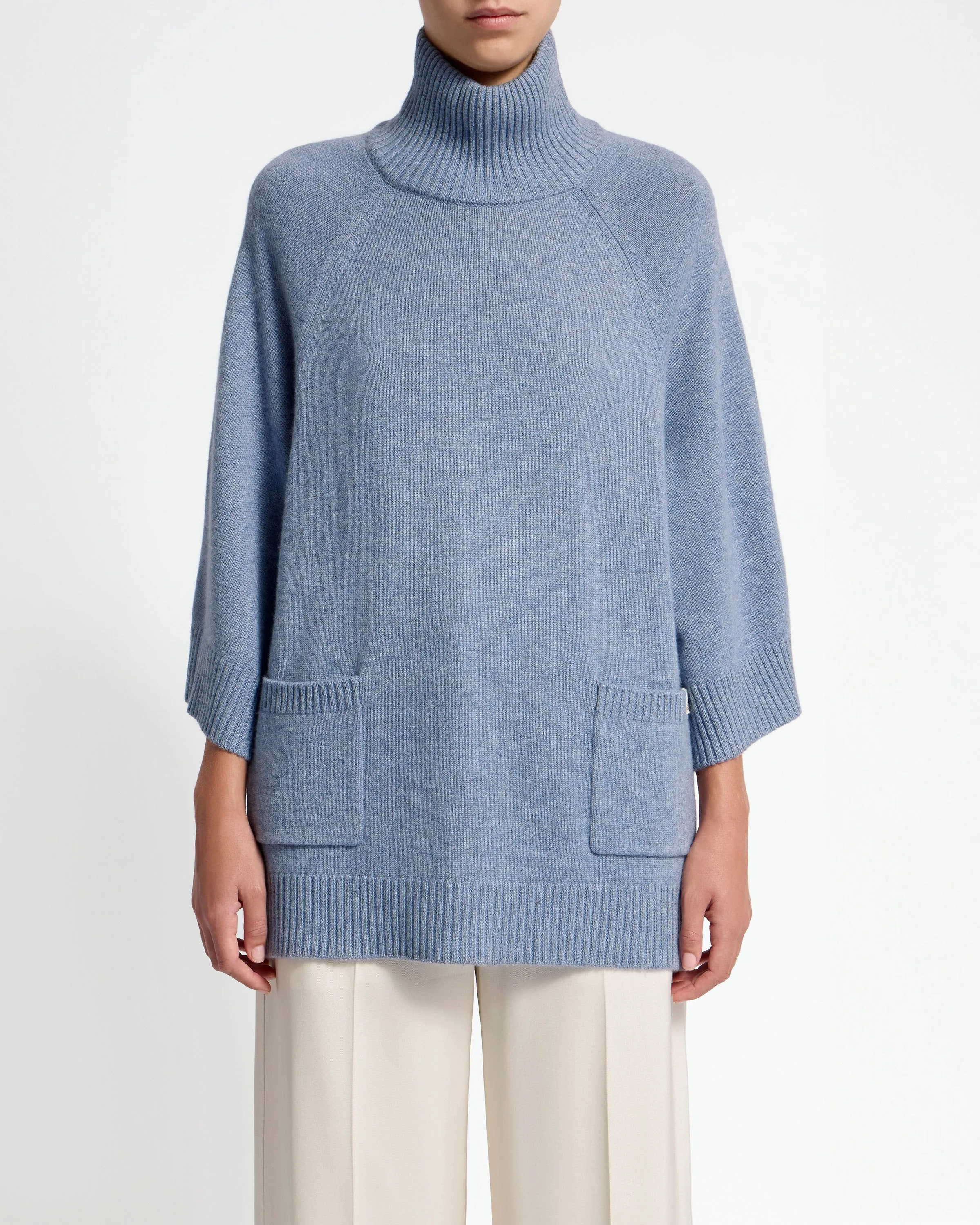 Shuna Cashmere Wool Pullover - Denim Blue