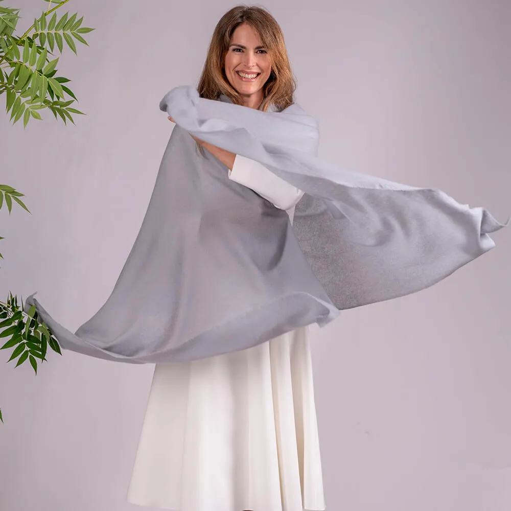 Smokey Grey Gossamer Cashmere Shawl