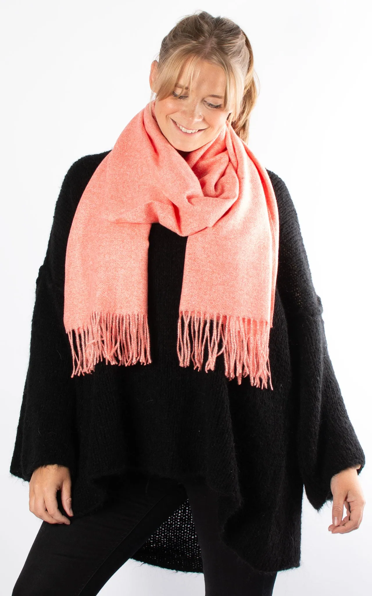 Soft Knit Scarf | Coral