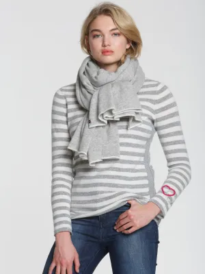 Striped Heart Scoop - Grey