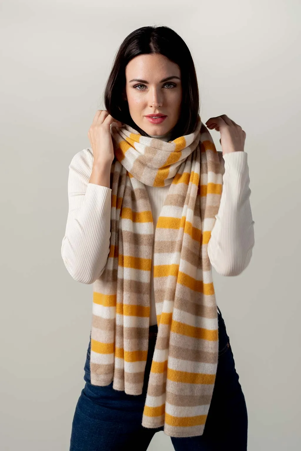 Striped Travel Wrap - Butterscotch