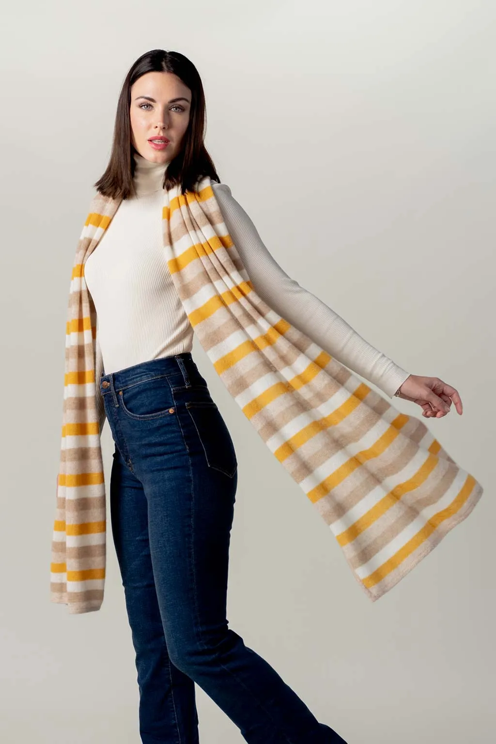 Striped Travel Wrap - Butterscotch