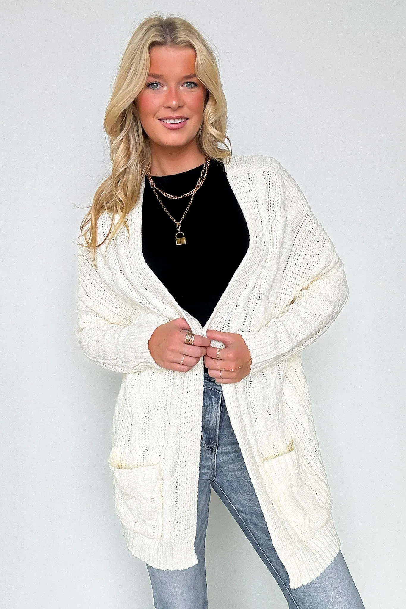 Style Forecast Cable Knit Cardigan - FINAL SALE