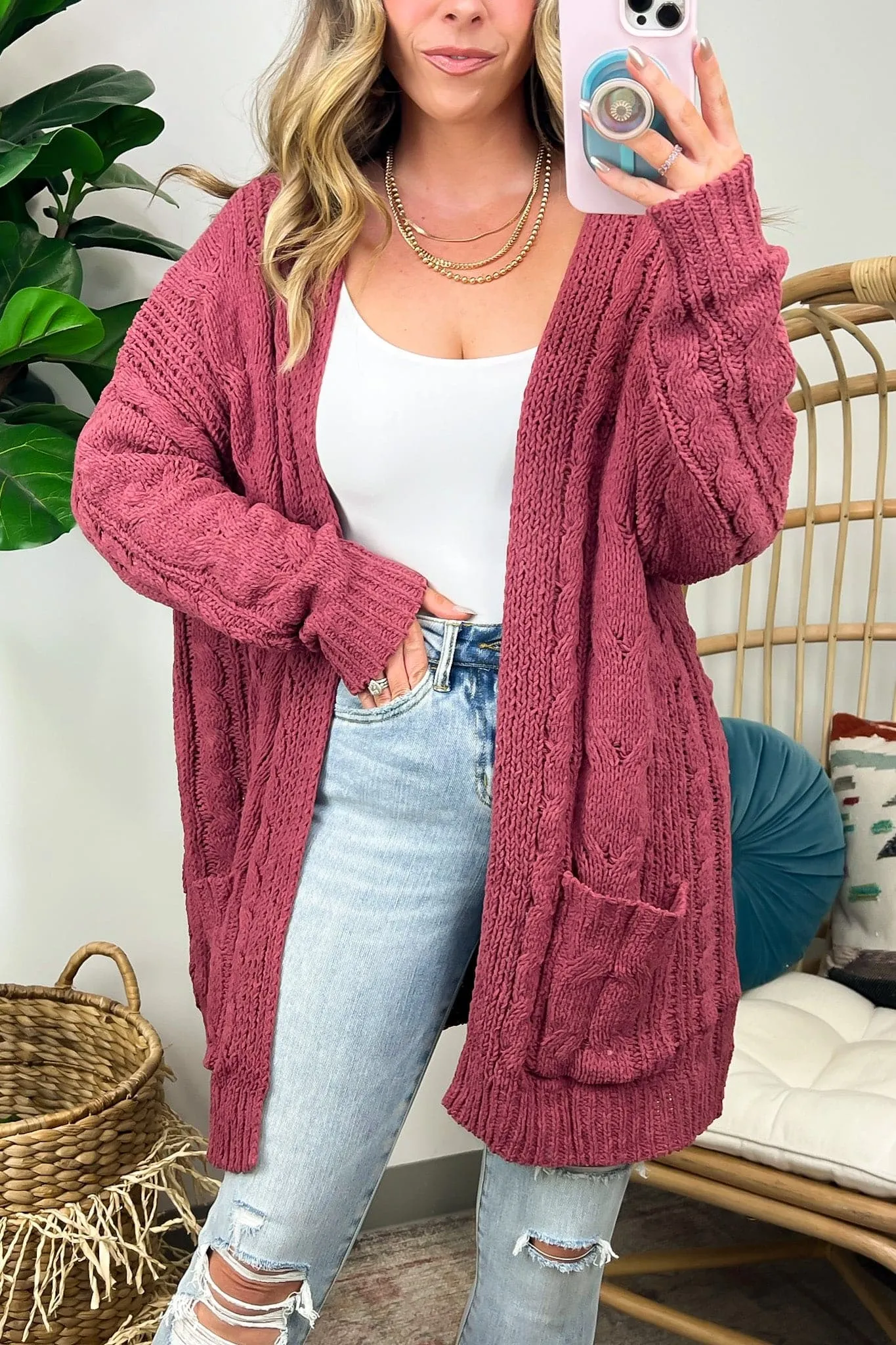 Style Forecast Cable Knit Cardigan - FINAL SALE