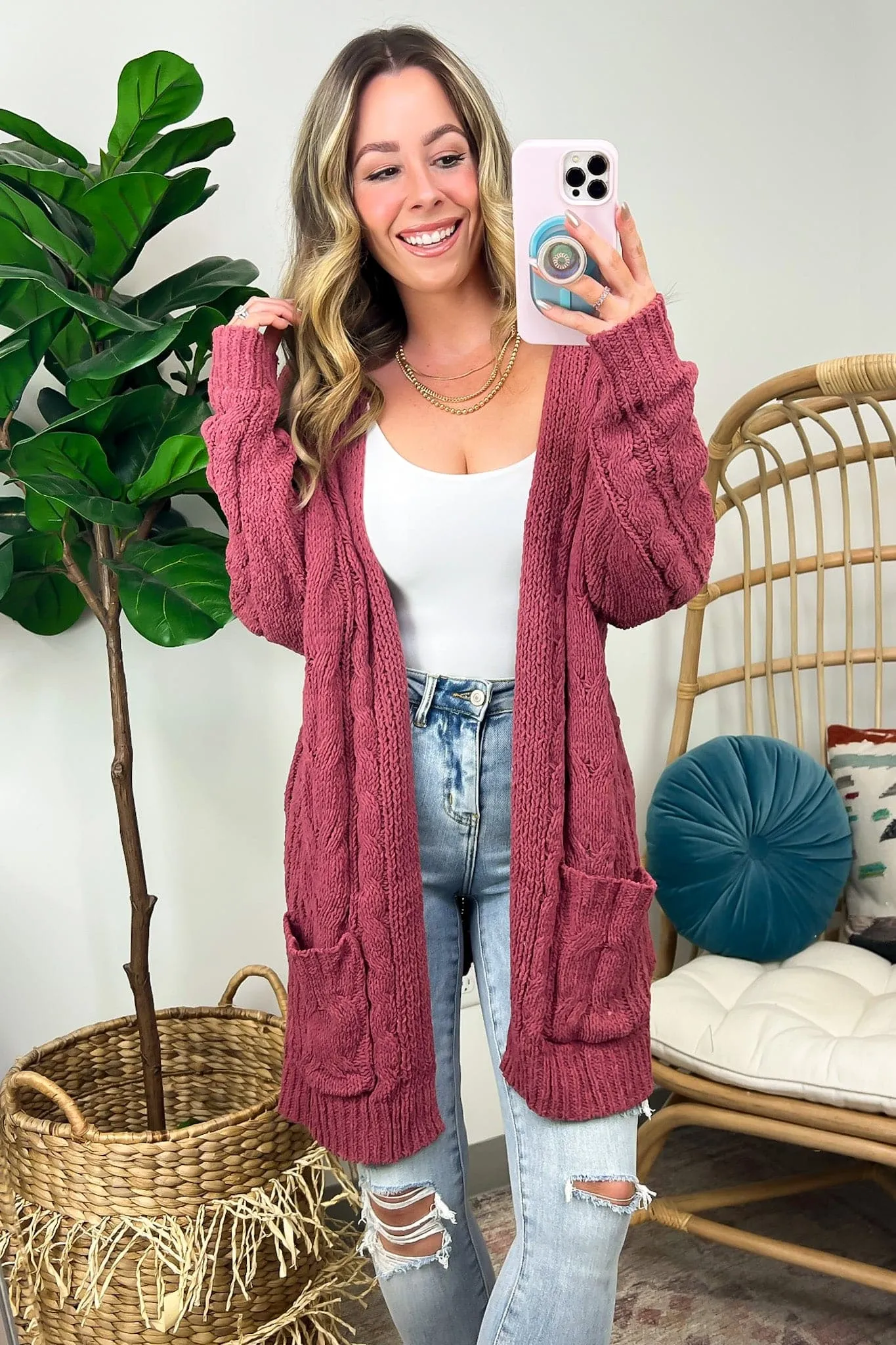 Style Forecast Cable Knit Cardigan - FINAL SALE