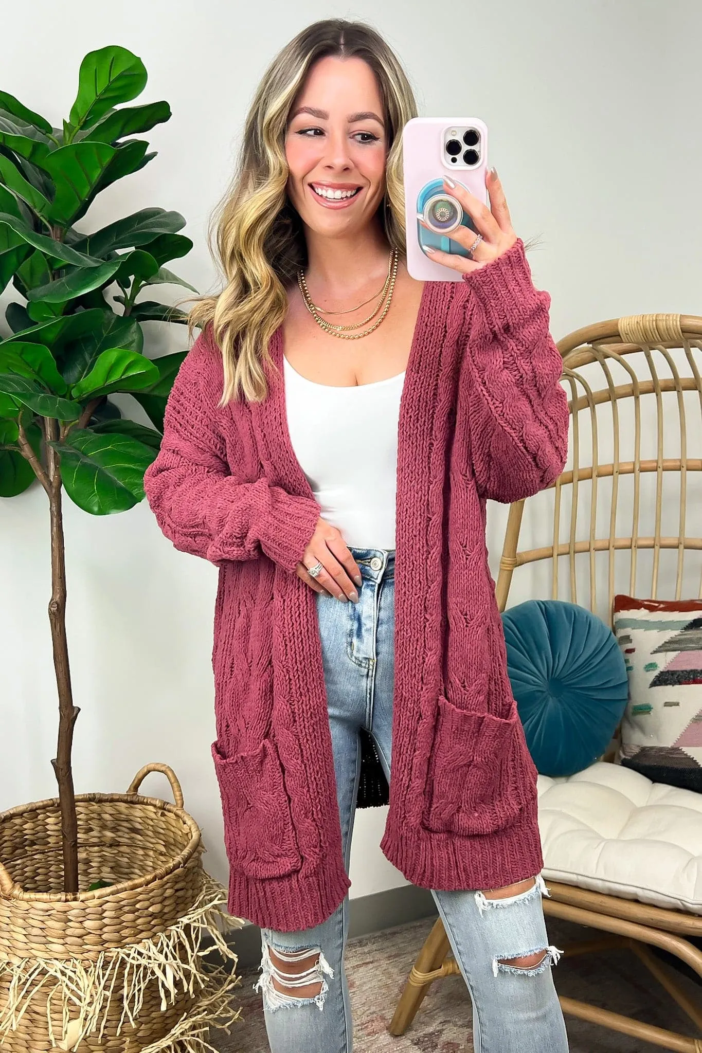 Style Forecast Cable Knit Cardigan - FINAL SALE