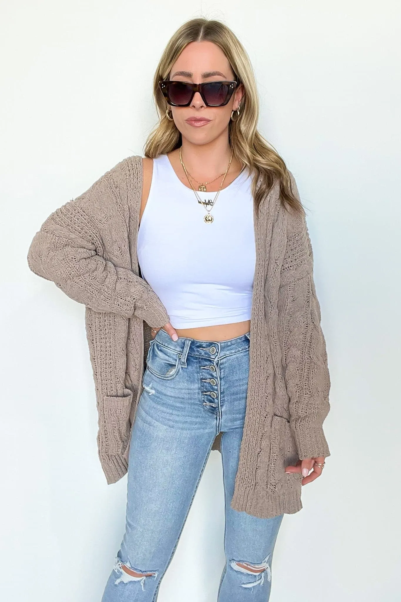 Style Forecast Cable Knit Cardigan - FINAL SALE