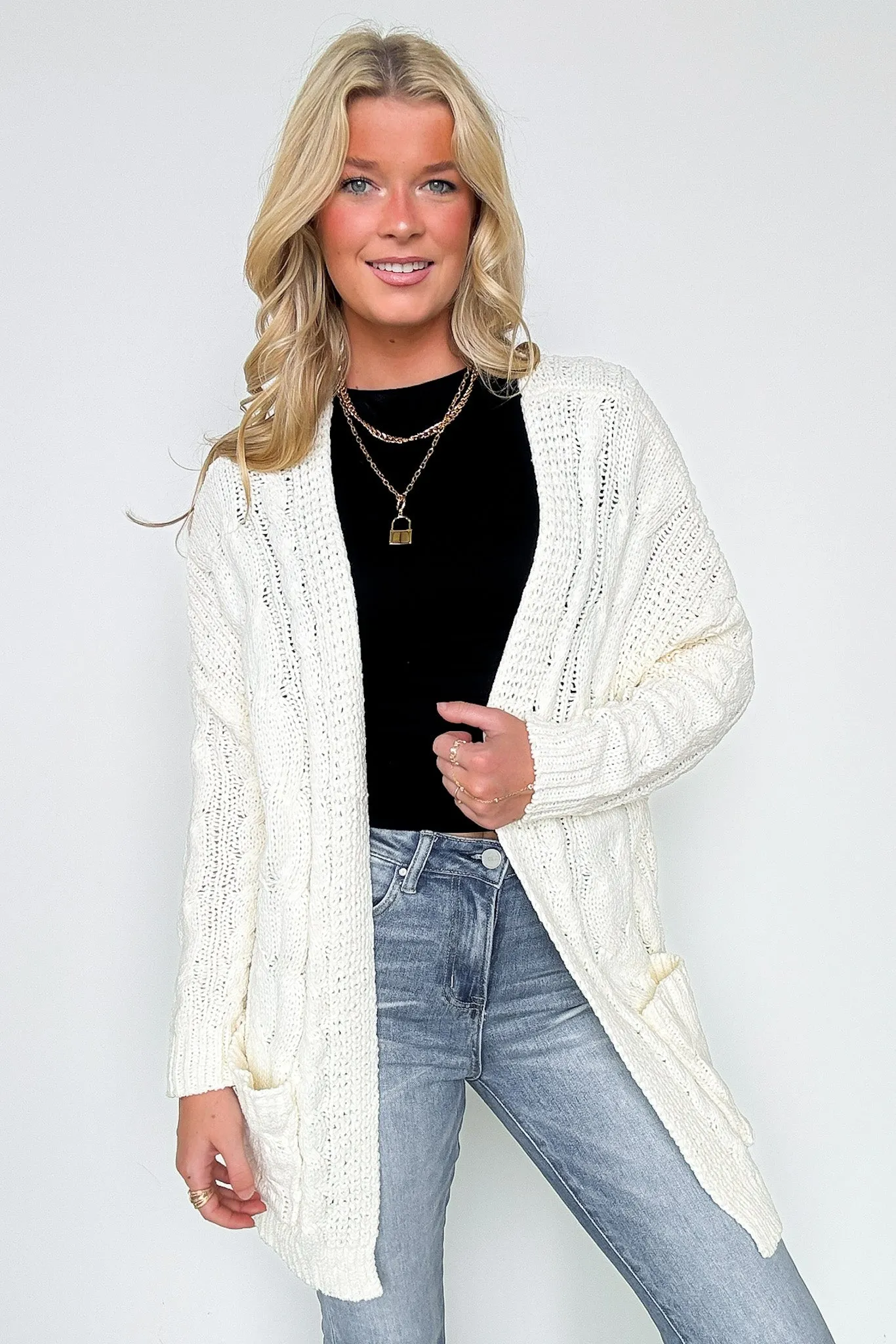 Style Forecast Cable Knit Cardigan - FINAL SALE