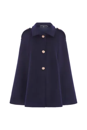 Tetbury Cashmere Cape Navy