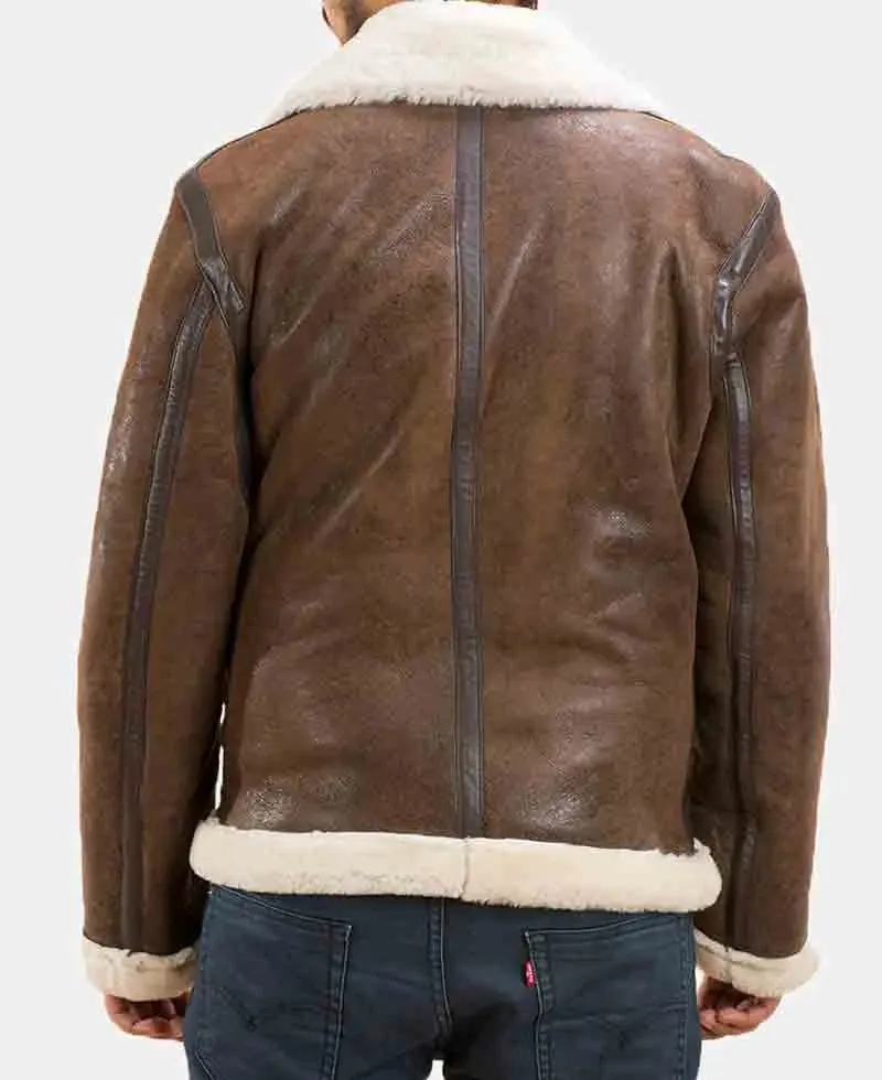 Thalir Brown Shearling Double Rider Leather Jacket