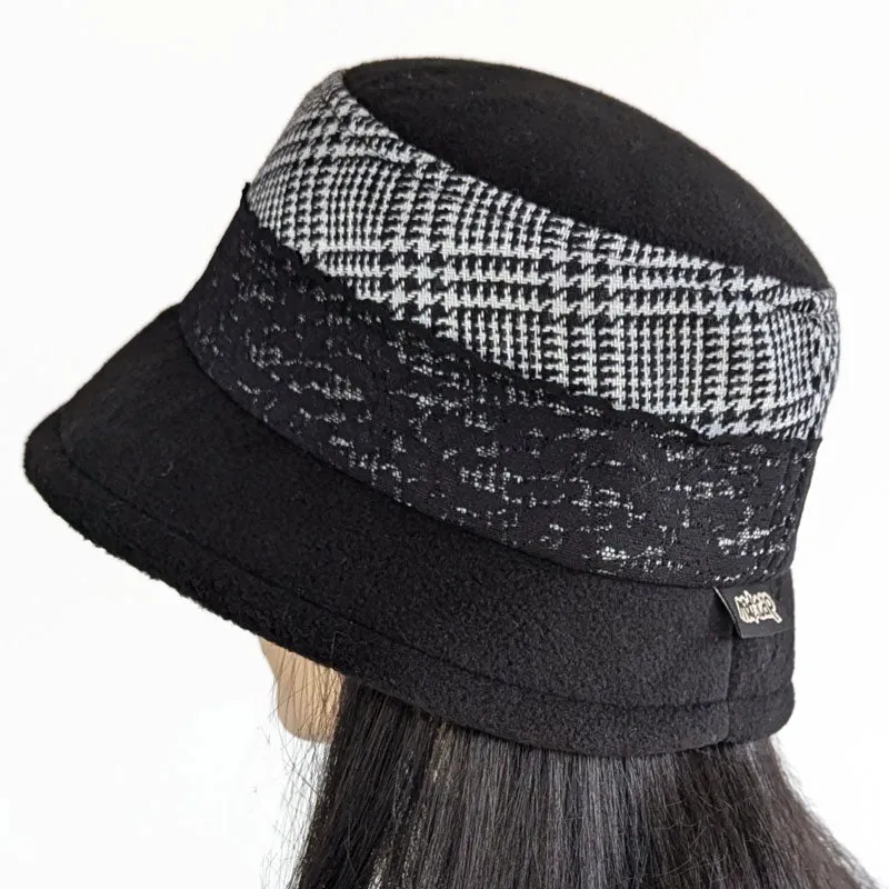 Winter Bucket Hat, with lace trim, assorted colors and fabric combos