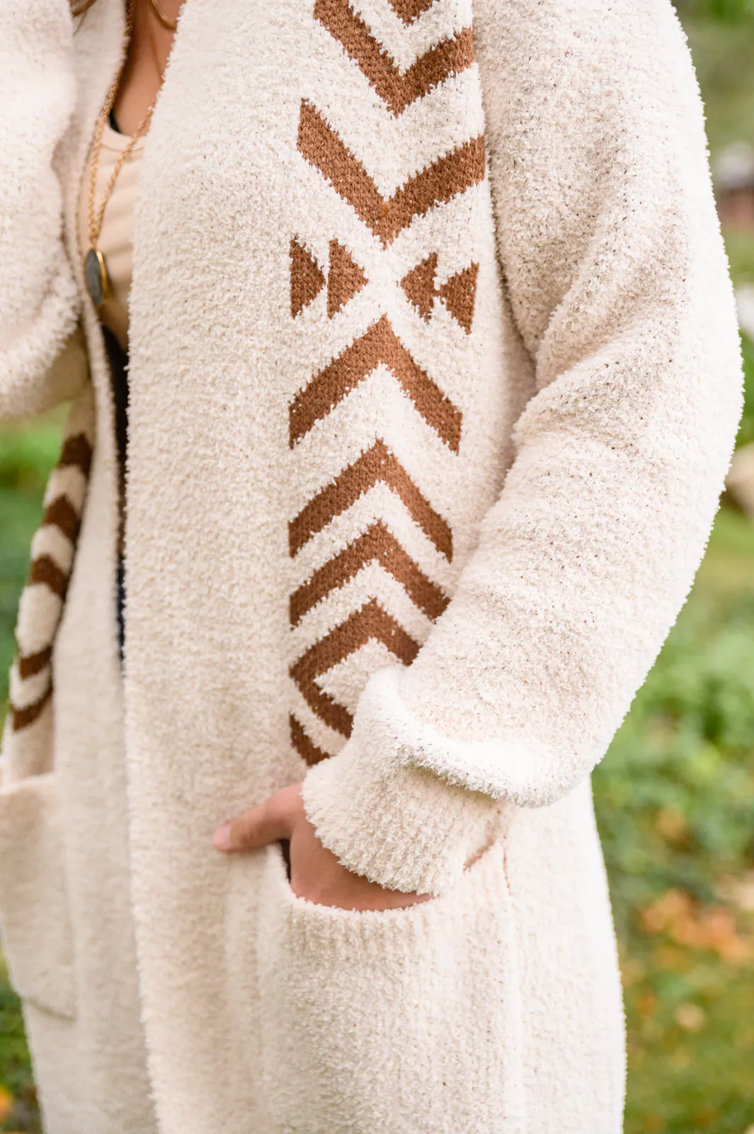 Your Own Way Longline Western Cardigan In Cream