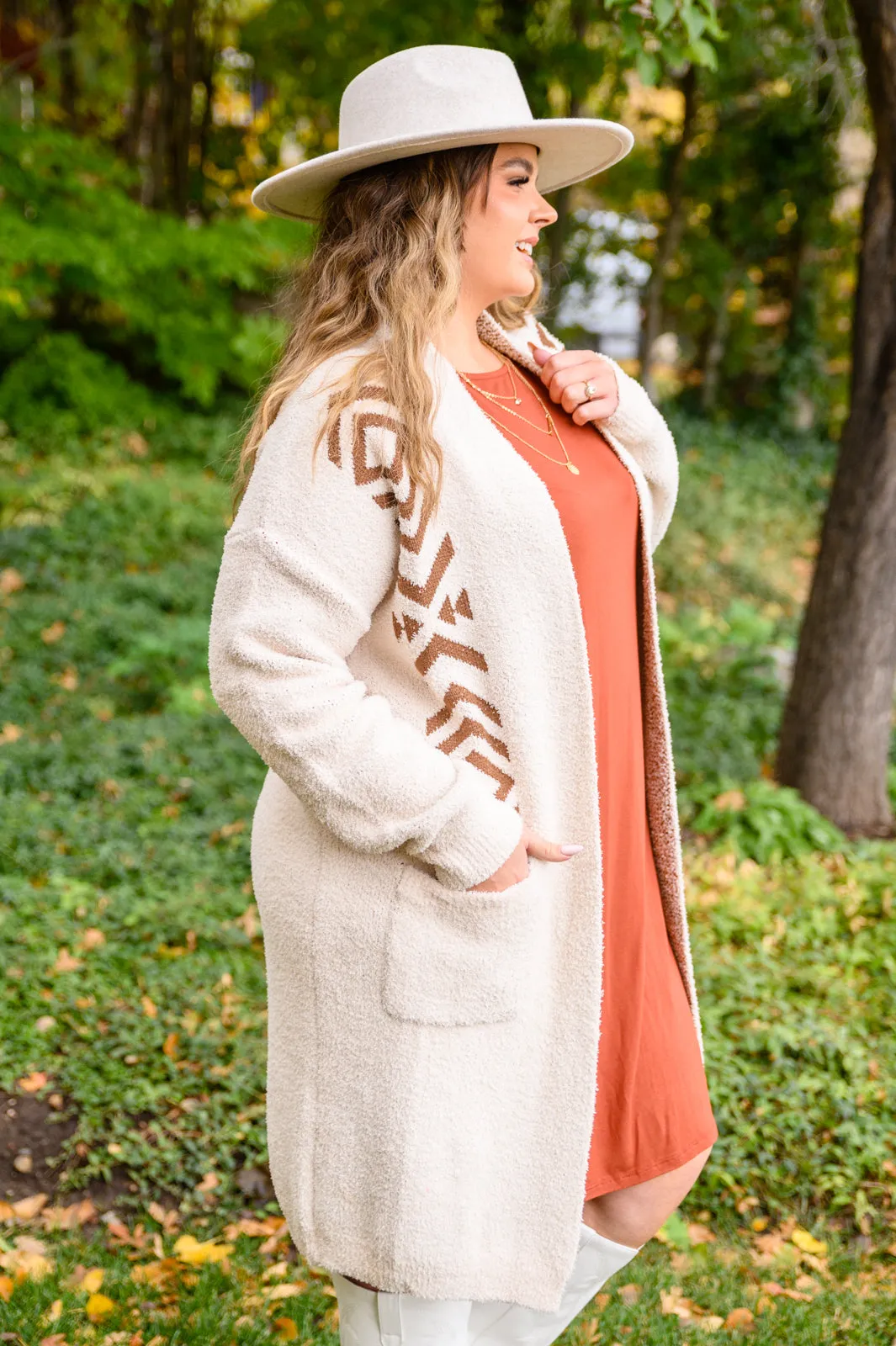 Your Own Way Longline Western Cardigan In Cream